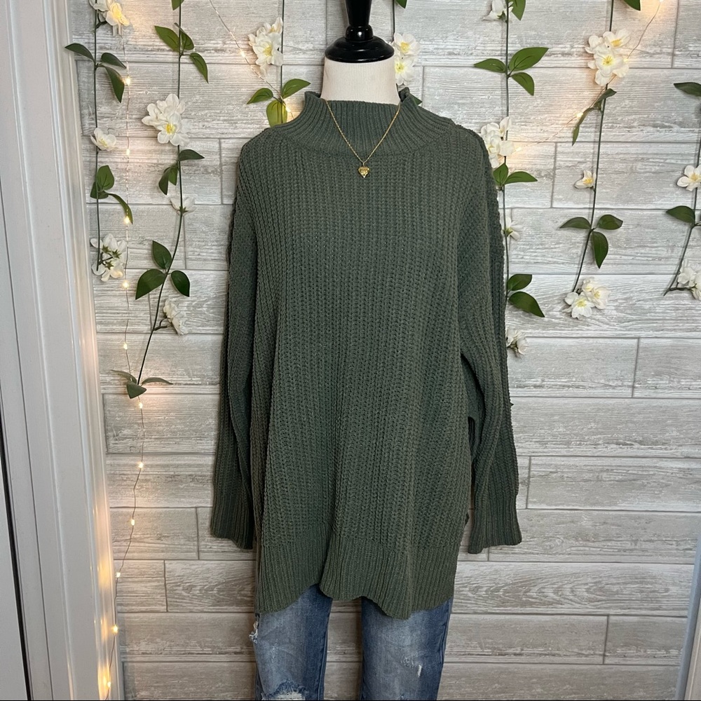Aerie Campfire Chenille Sweater - Royal Palm